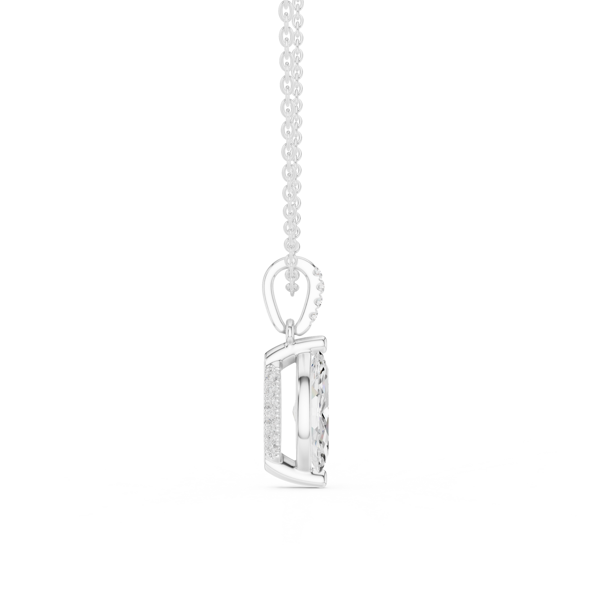 Marquise Cut Solitaire Diamond Pendant