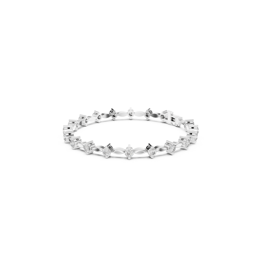 Delicate Round Lab Grown Diamond Tennis Bracelet
