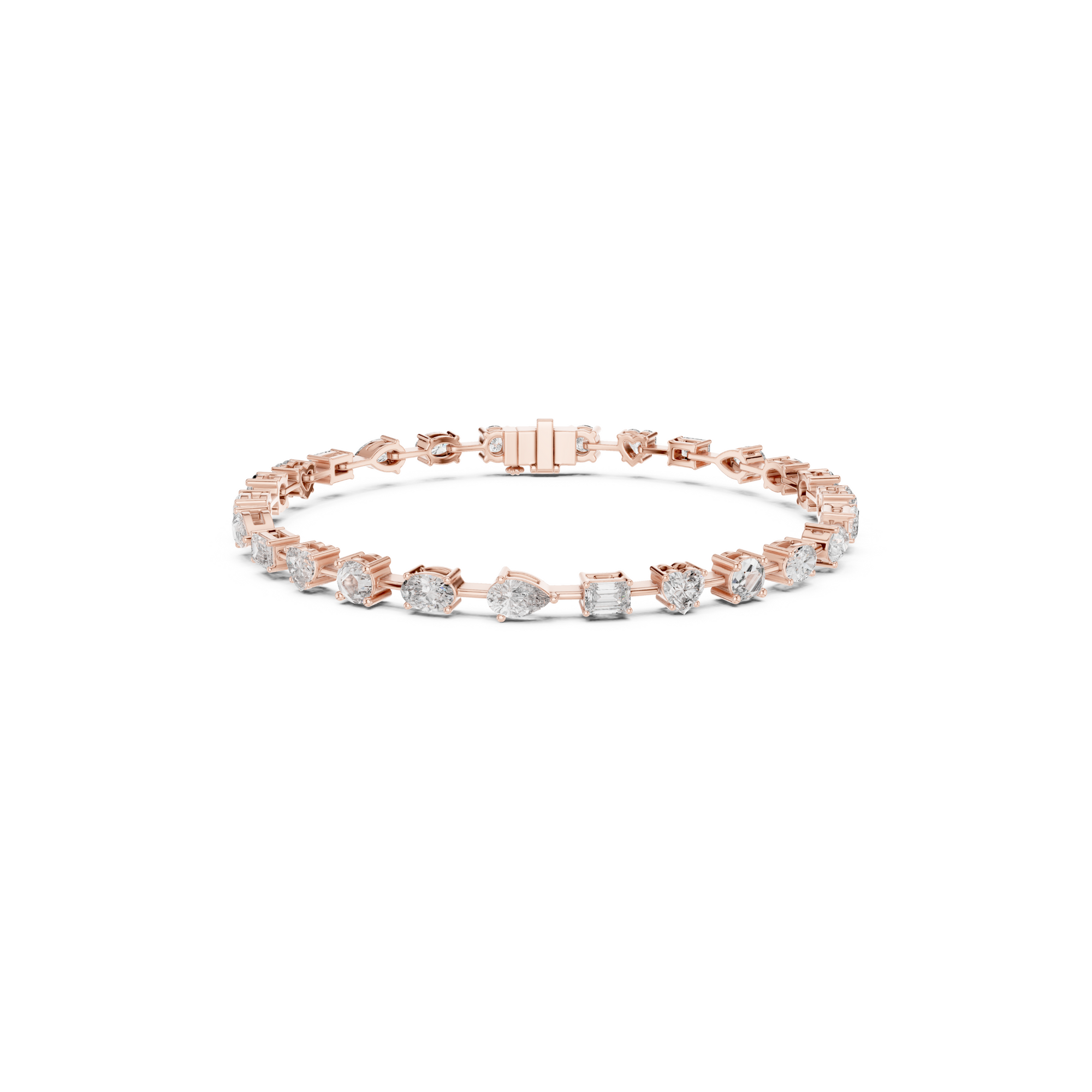 Multi-Shape Lab Grown Diamond Tennis Bracelet.