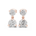 Classic Two-Stone Diamond Drop Earrings