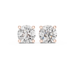 Round Cut Solitaire Lab Grown Diamond Stud