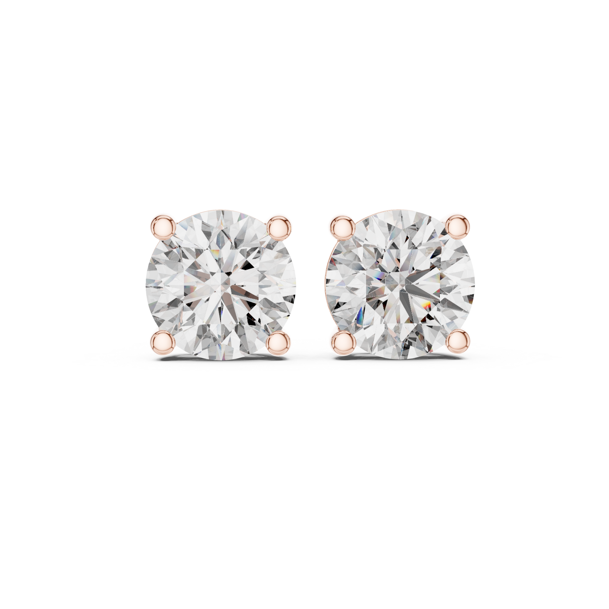 Round Cut Solitaire Lab Grown Diamond Stud