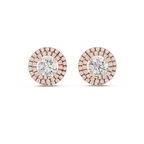 Double Halo Round Lab Grown Diamond Stud