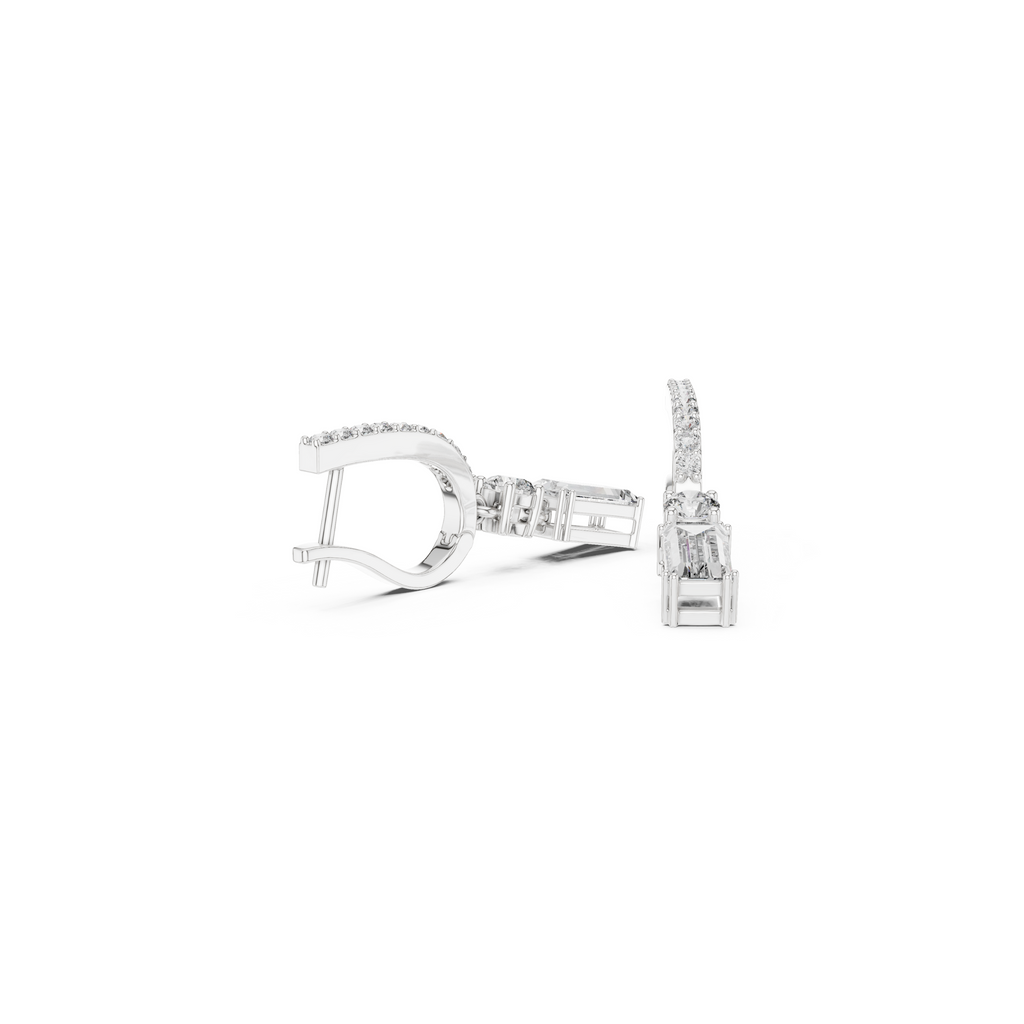 Baguette Cut Diamond Drop Earring