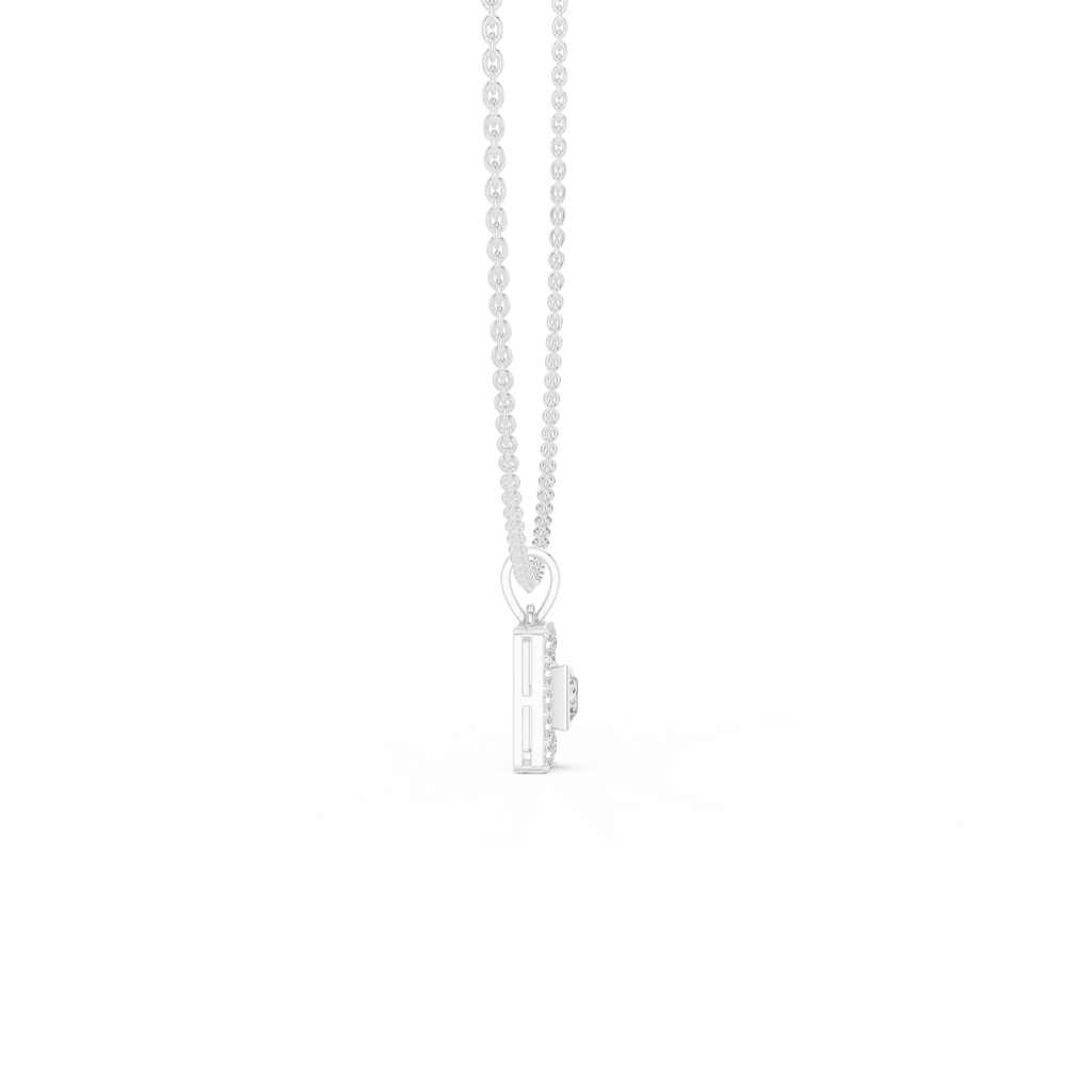 Square Lab Grown Diamond Halo Pendant