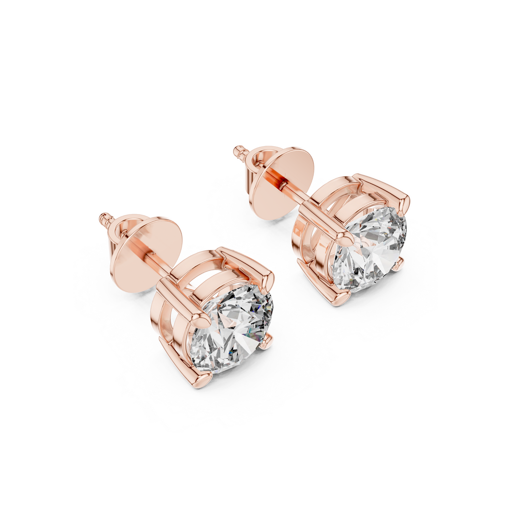 Classic Round Solitaire Diamond Stud