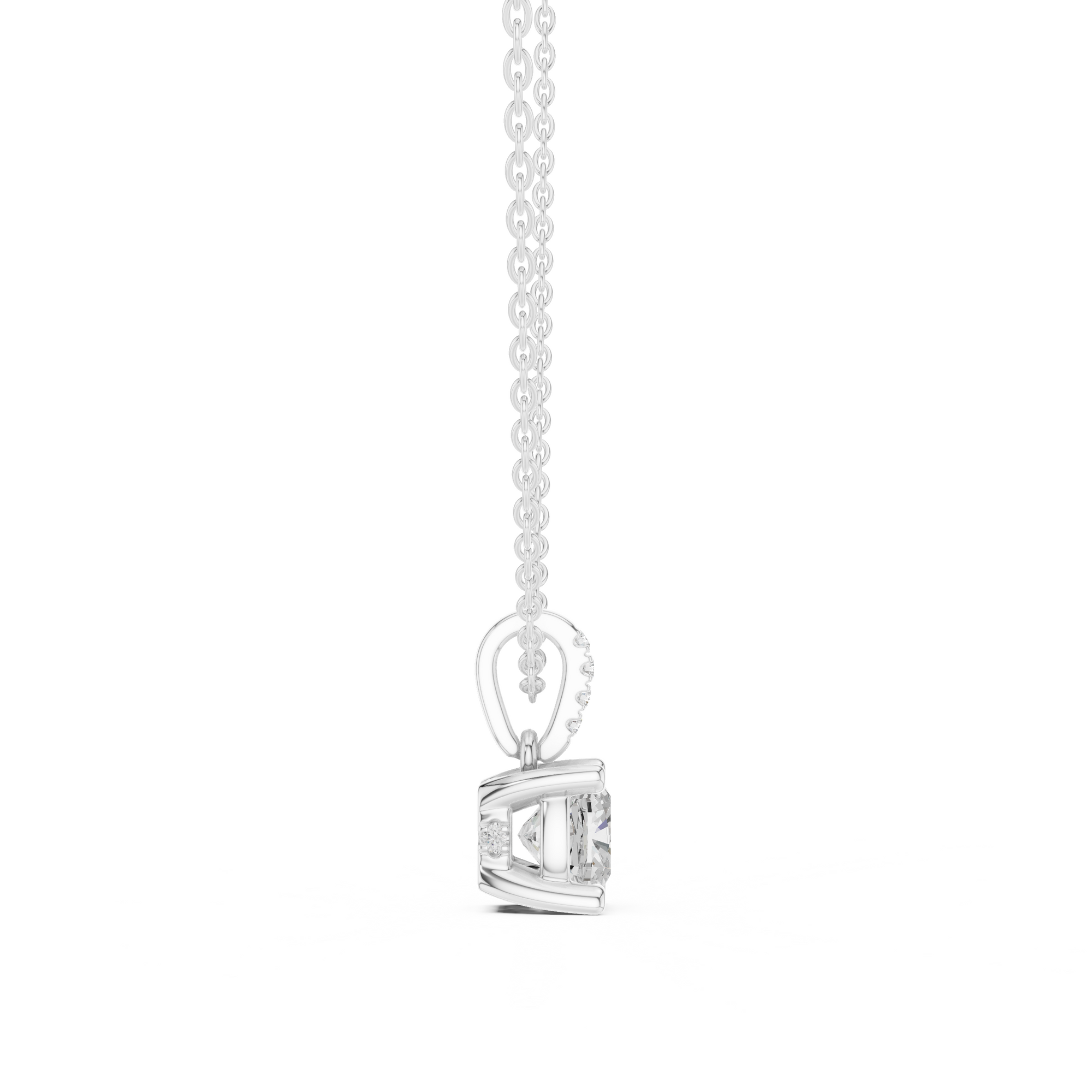 Cushion Cut Solitaire Diamond Pendant