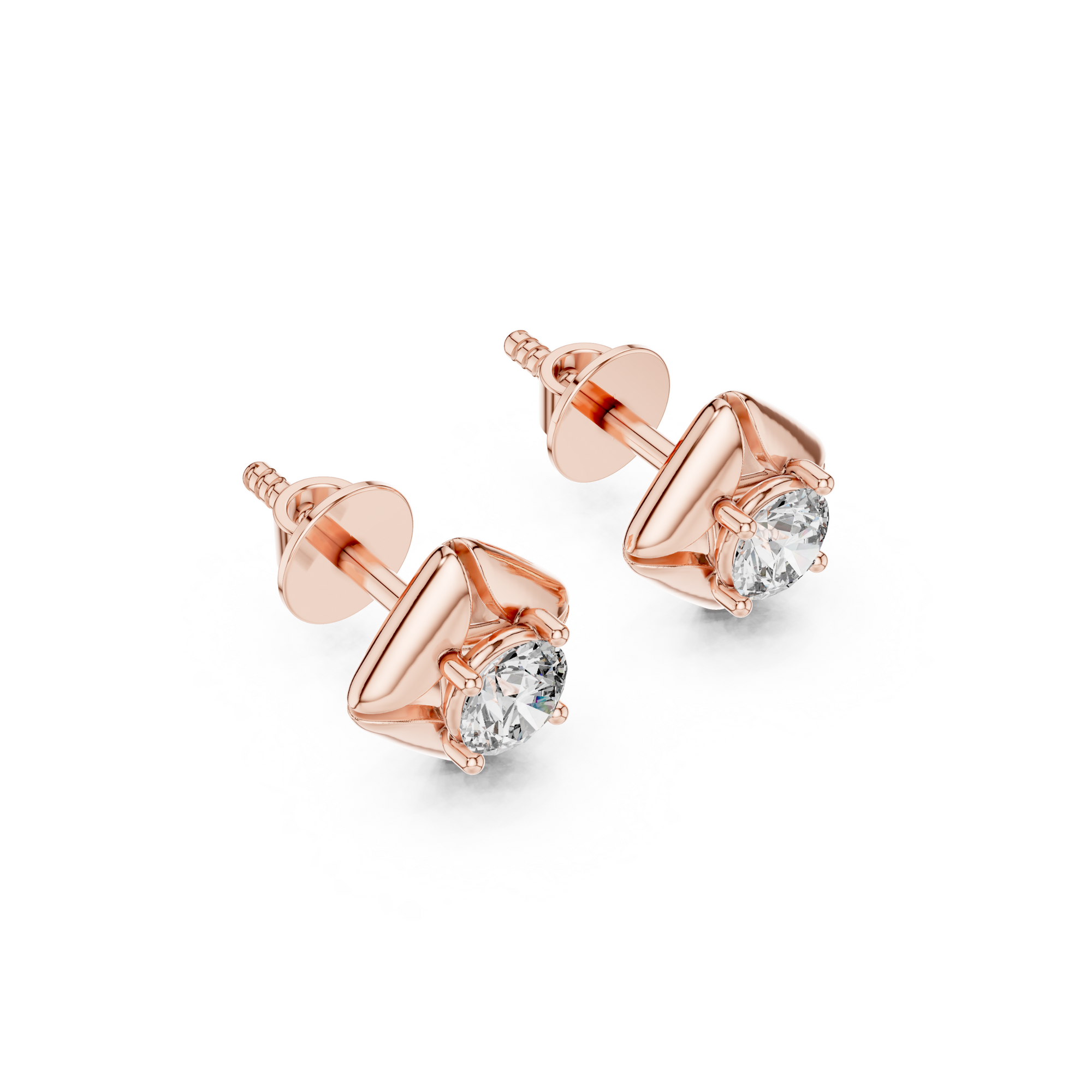 Square Solitaire Lab Grown Diamond Studs