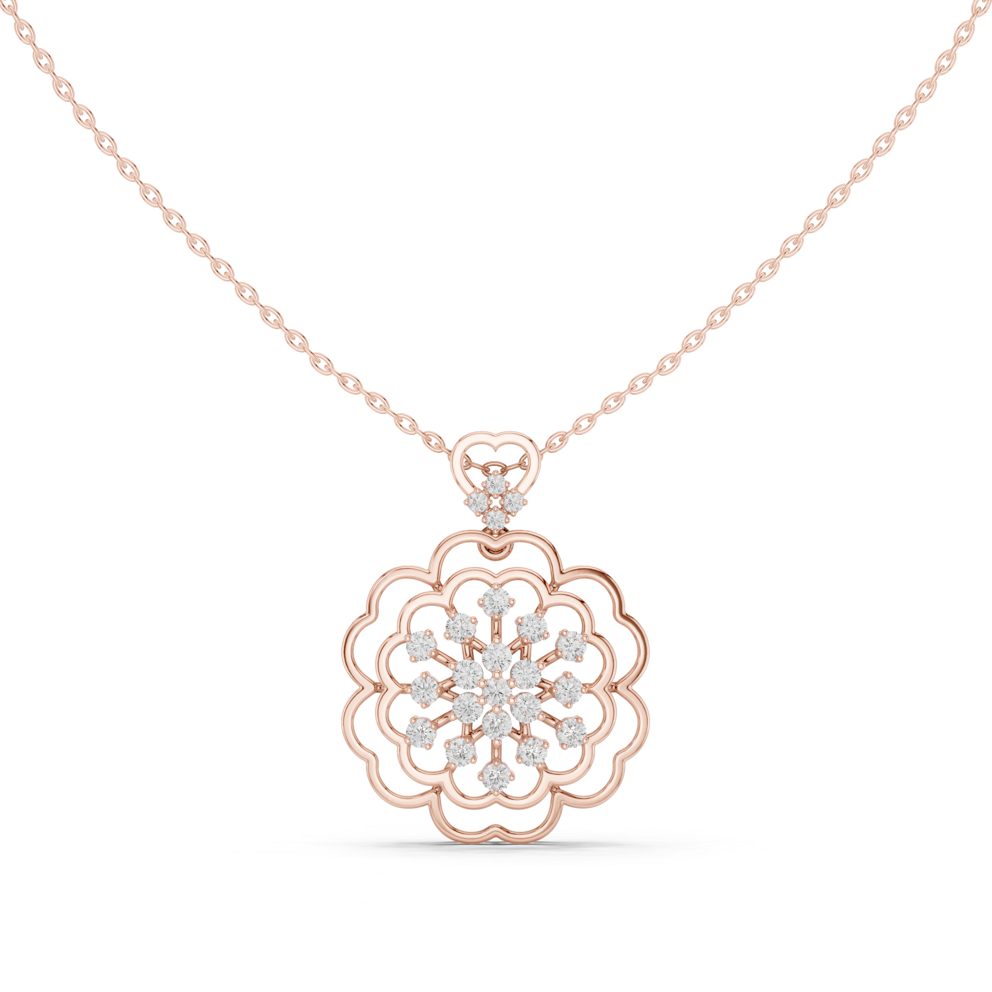 Floral Lab Grown Diamond Pendant