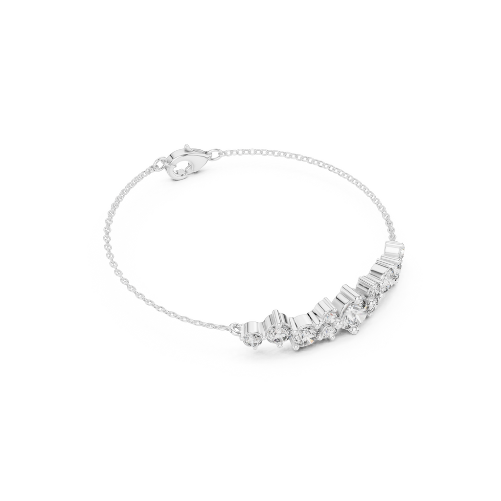 Cluster Lab Grown Diamond chain Bracelet