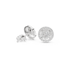 Double Halo Circle Diamond Stud Earrings