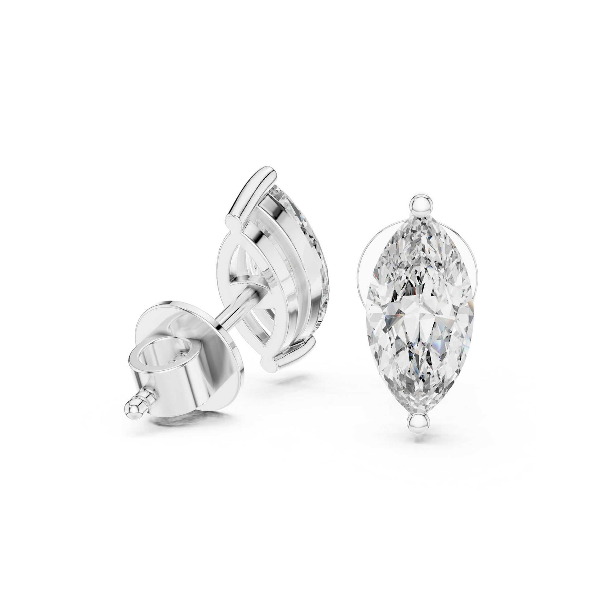 Marquise-Cut Lab Grown Diamond Stud