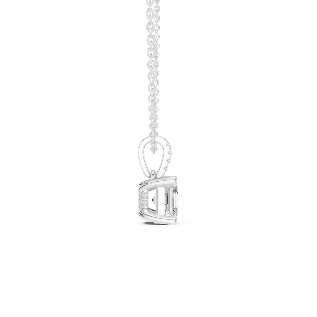 Asscher Cut Solitaire Diamond Pendant