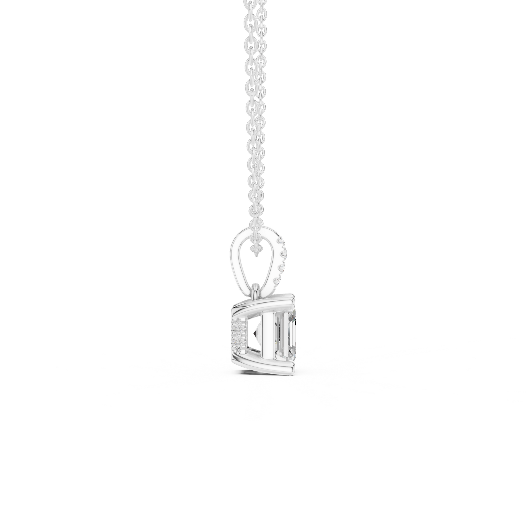 Asscher Cut Solitaire Diamond Pendant