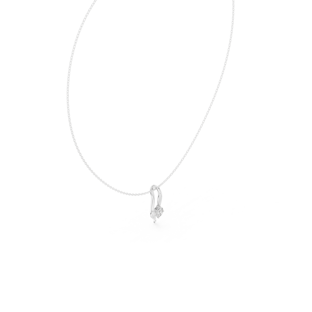 Curved Lab Grown Diamond Pandent