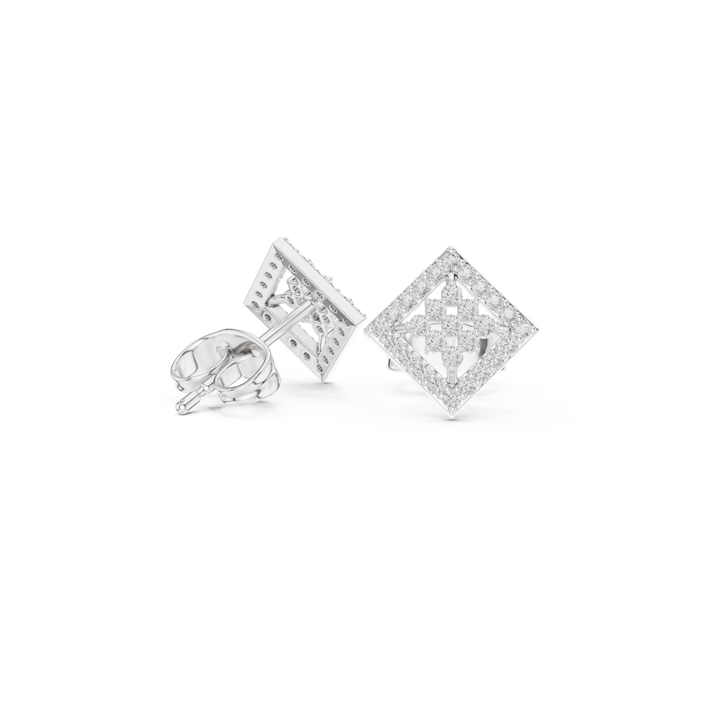 Cluster Squire Diamond Stud Earring