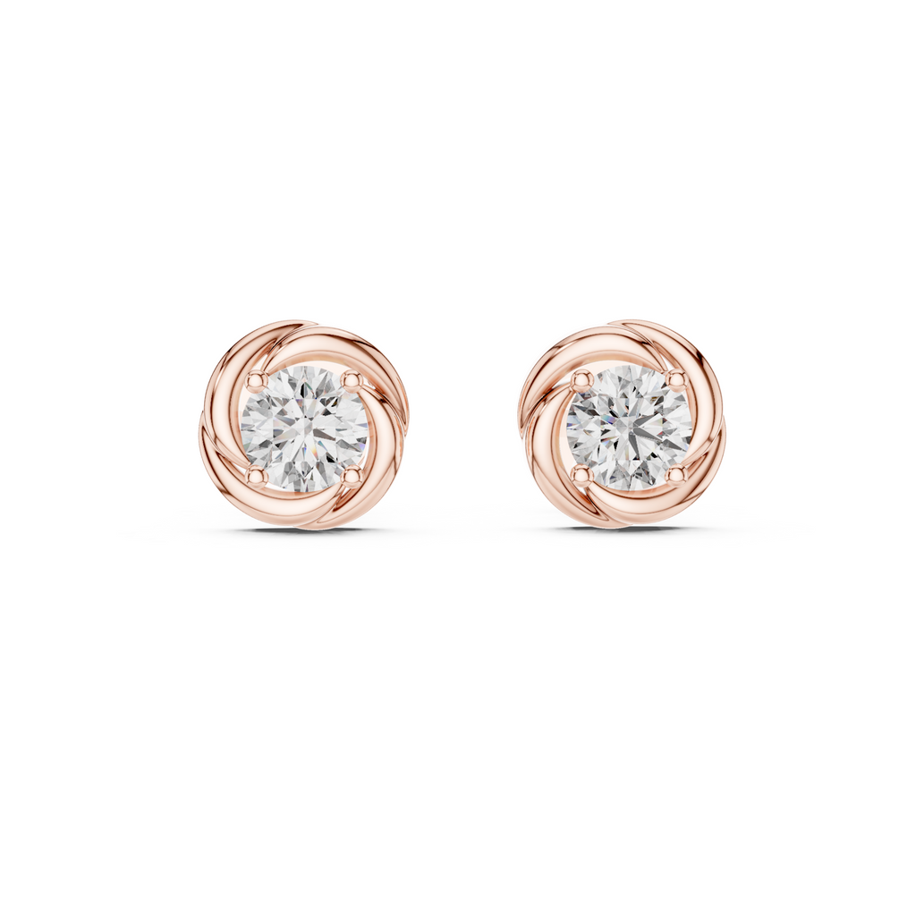 Swirl Solitaire Lab Grown Diamond Stud