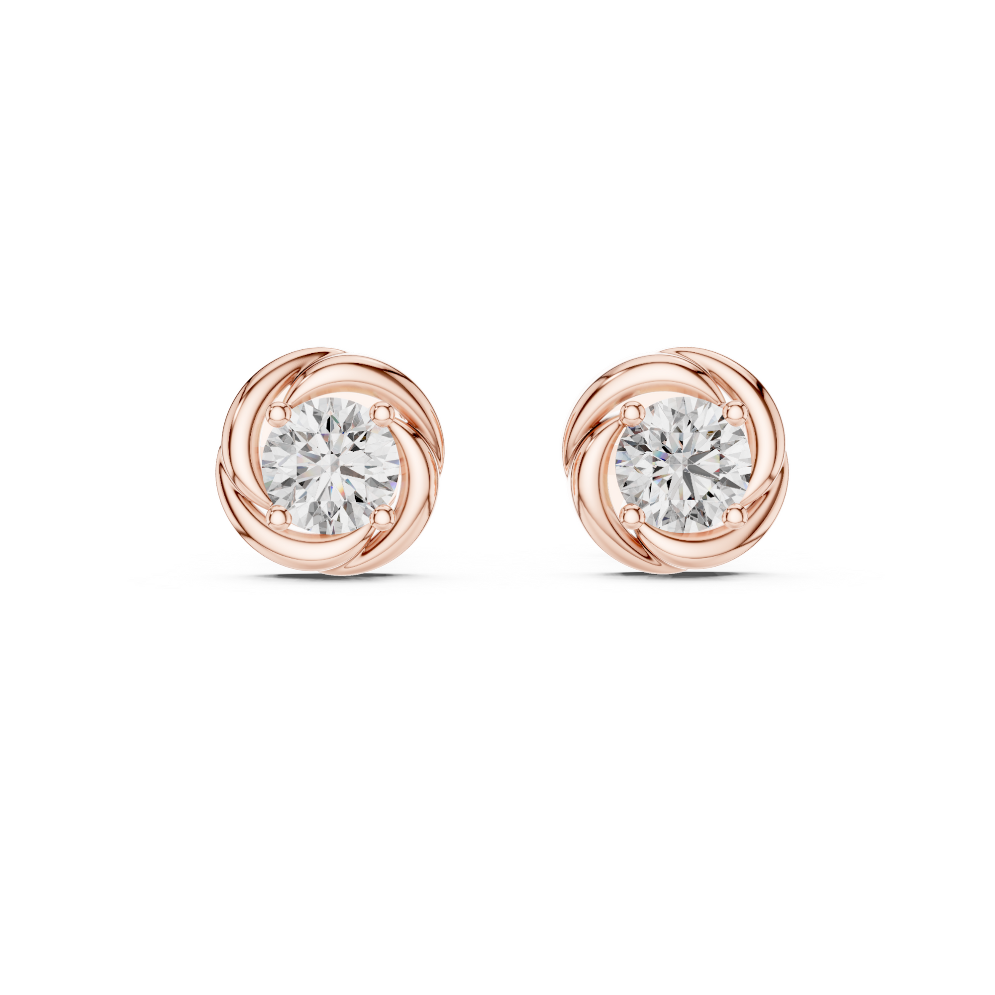 Swirl Solitaire Lab Grown Diamond Stud