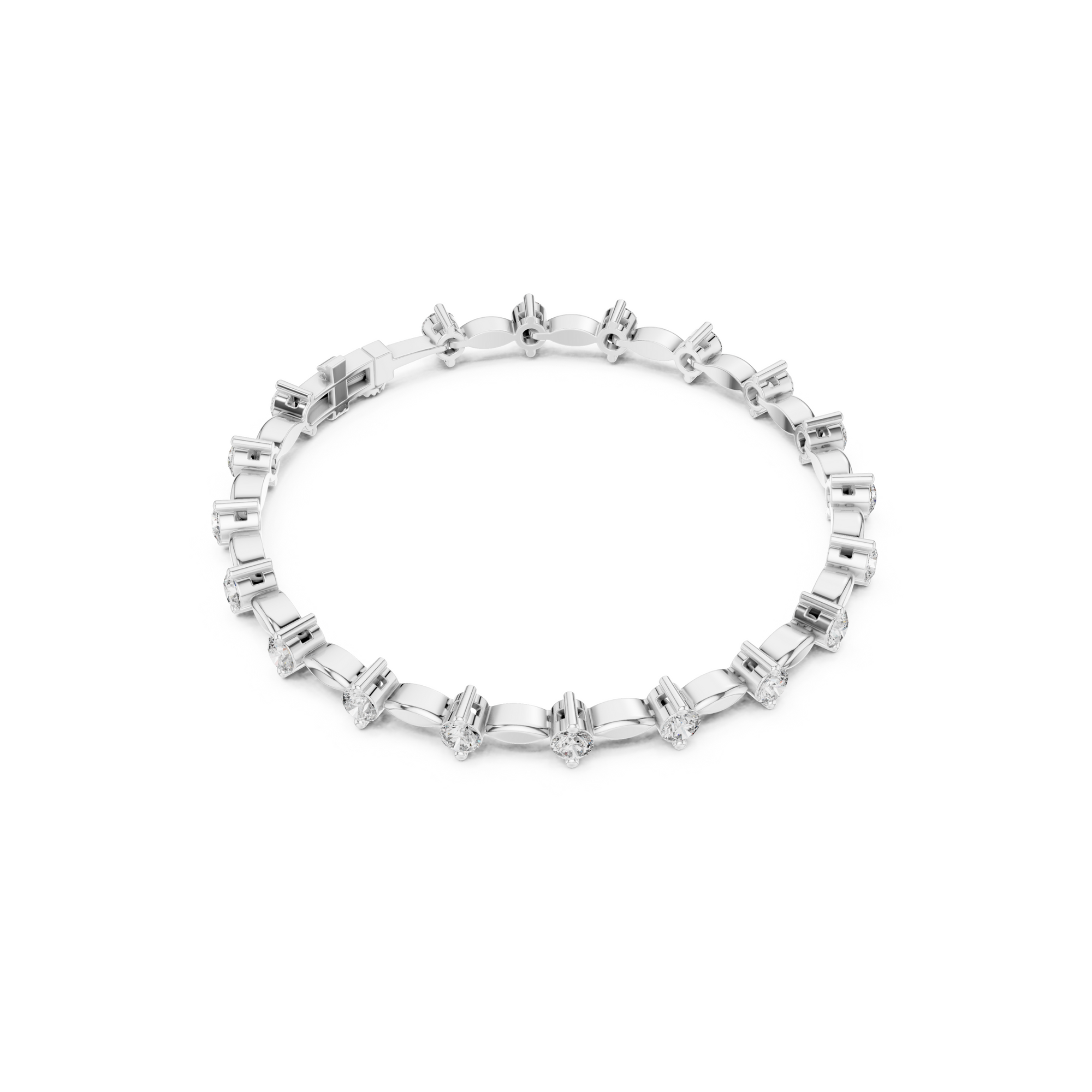 Delicate Round Lab Grown Diamond Tennis Bracelet