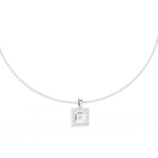 Square Lab Grown Diamond Halo Pendant