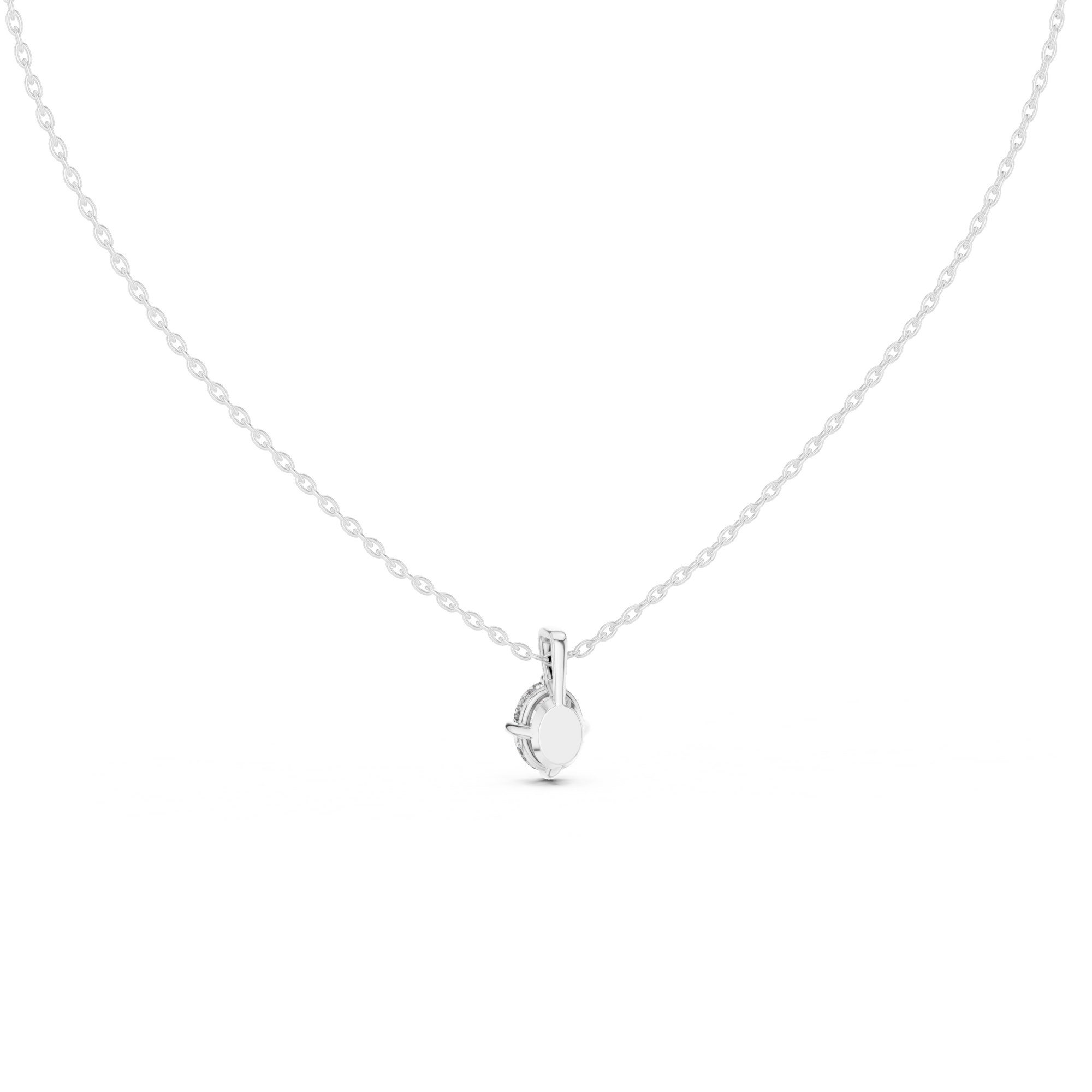 Oval Cut Solitaire Lab Grown Diamond Pendant