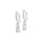 Baguette Cut Diamond Drop Earring