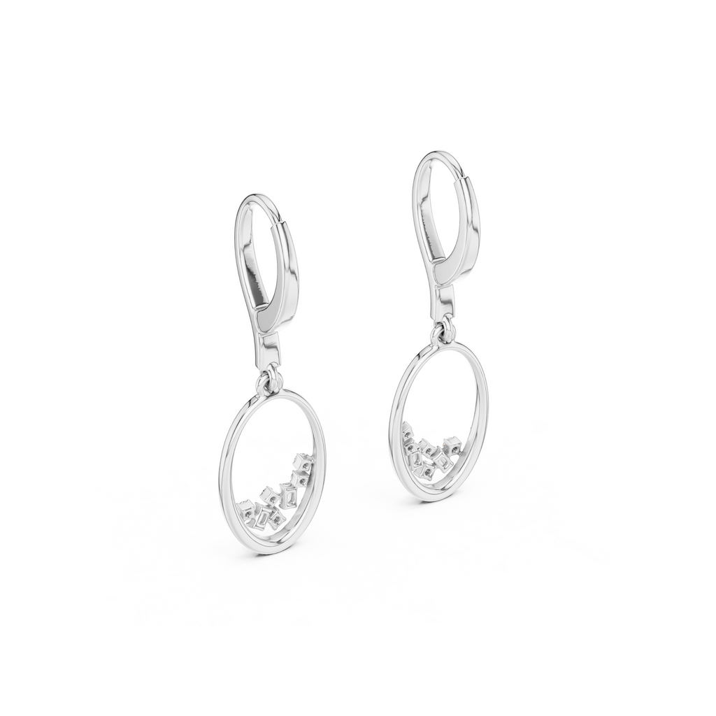 Elegant Oval Drop Lab Grown Diamond Earrings
