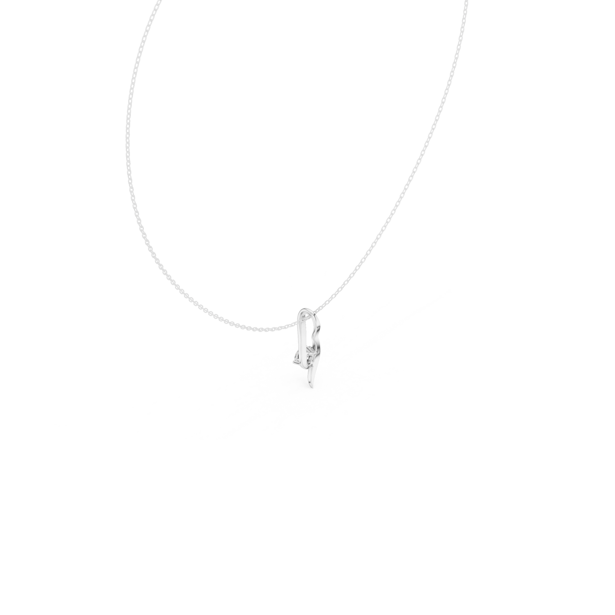 Curved Lab Grown Diamond Pandent