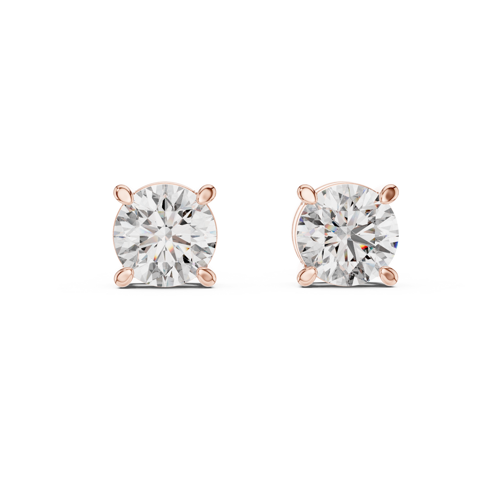 Classic Round Solitaire Diamond Stud