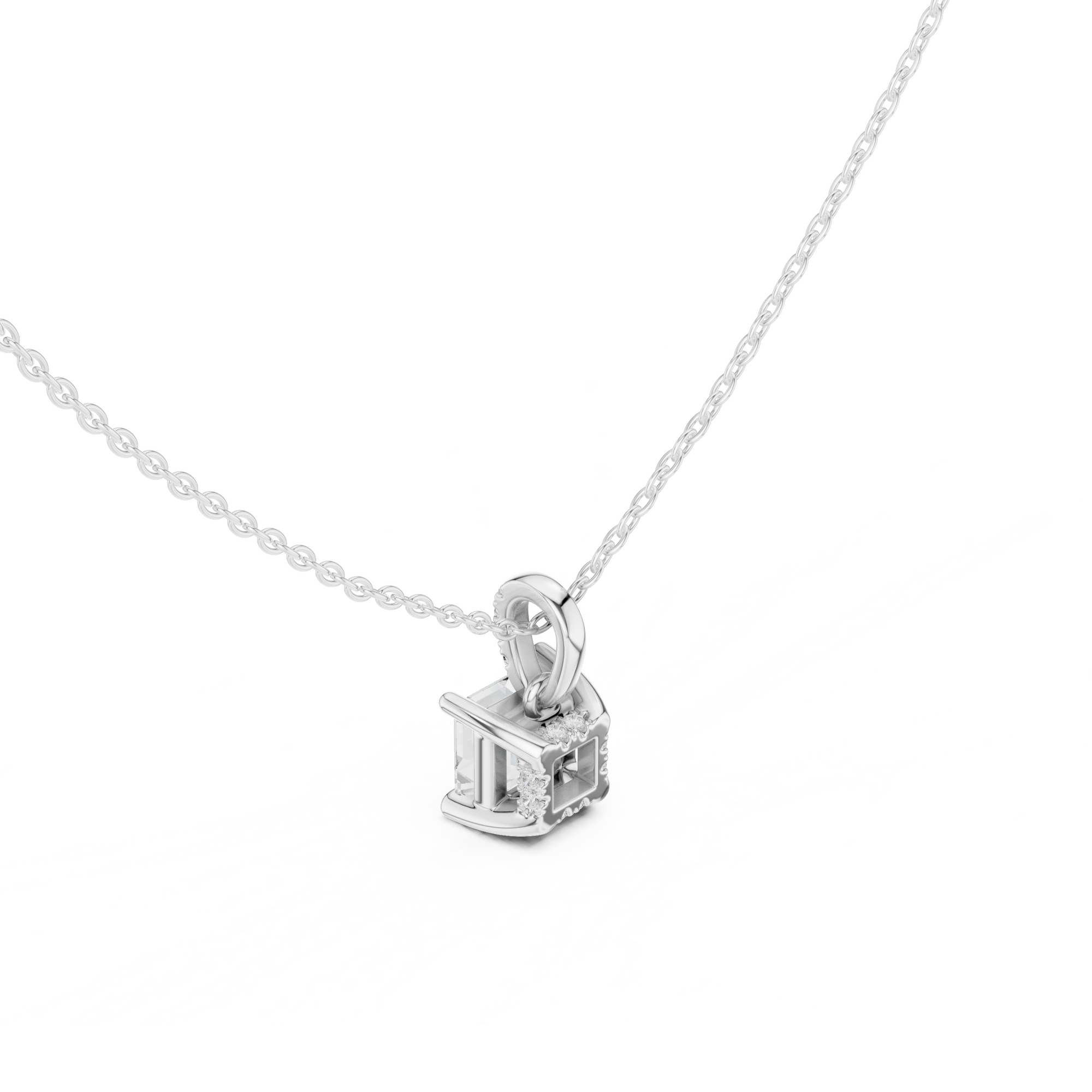 Asscher Cut Solitaire Diamond Pendant