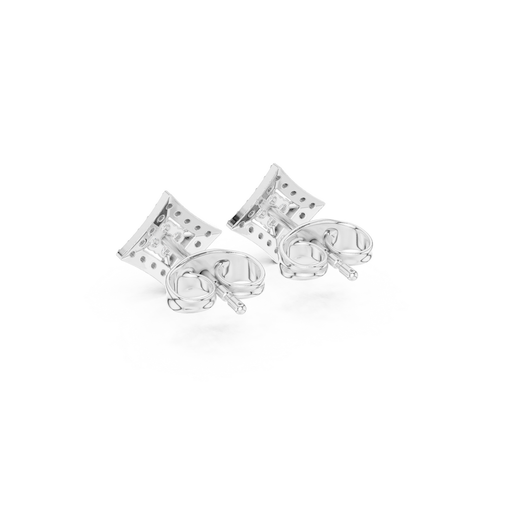 Kite-Shaped Diamond Stud Earring