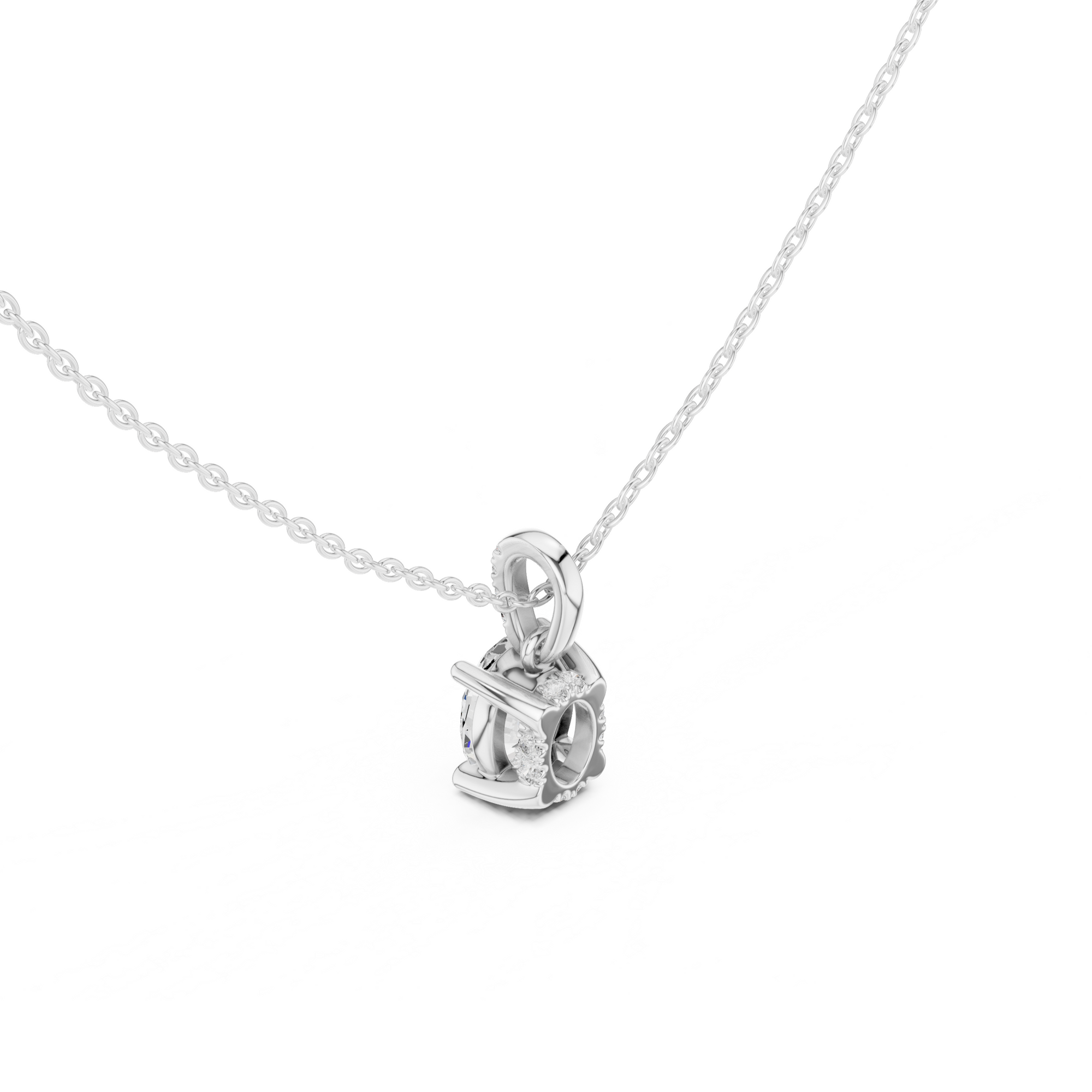 Oval Cut Solitaire Diamond Pendant