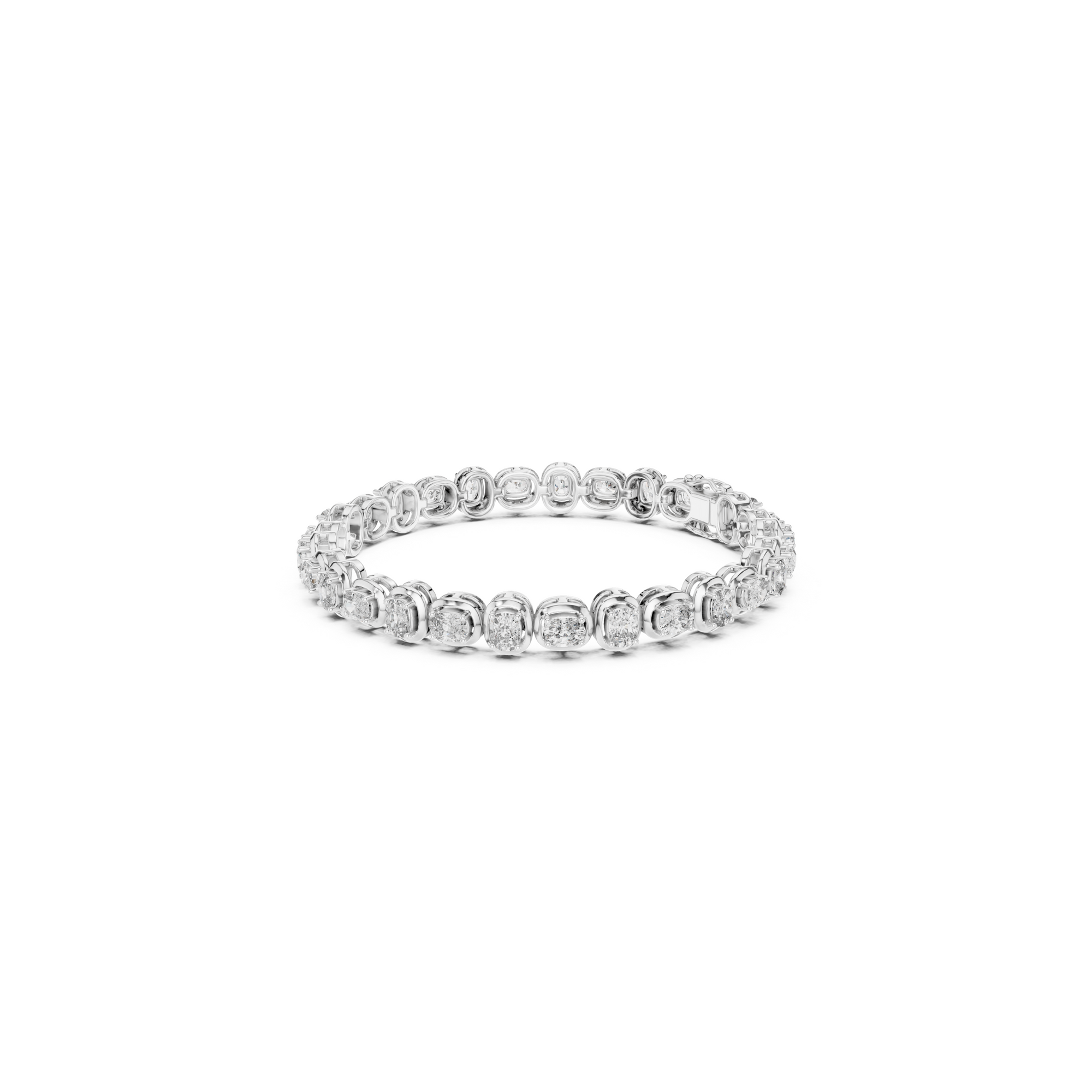 Cushion Cut Lab Grown Diamond Tennis Bracelet