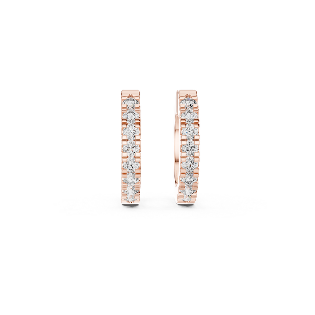 Classic Diamond Huggie Hoop Earrings