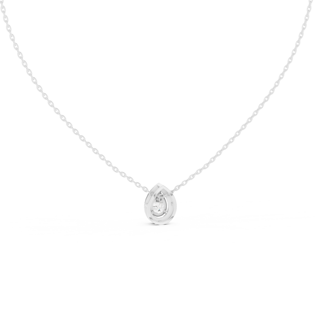 Pear Shape Halo Lab Grown Diamond Pendant