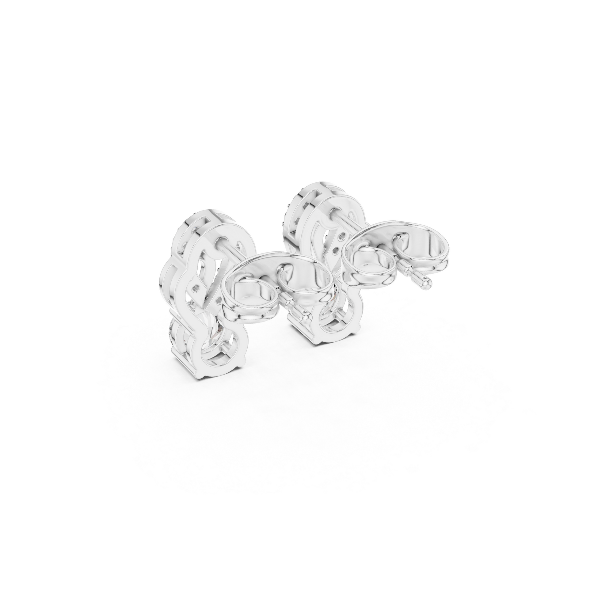 Artistic Loop Round Diamond Stud Earring