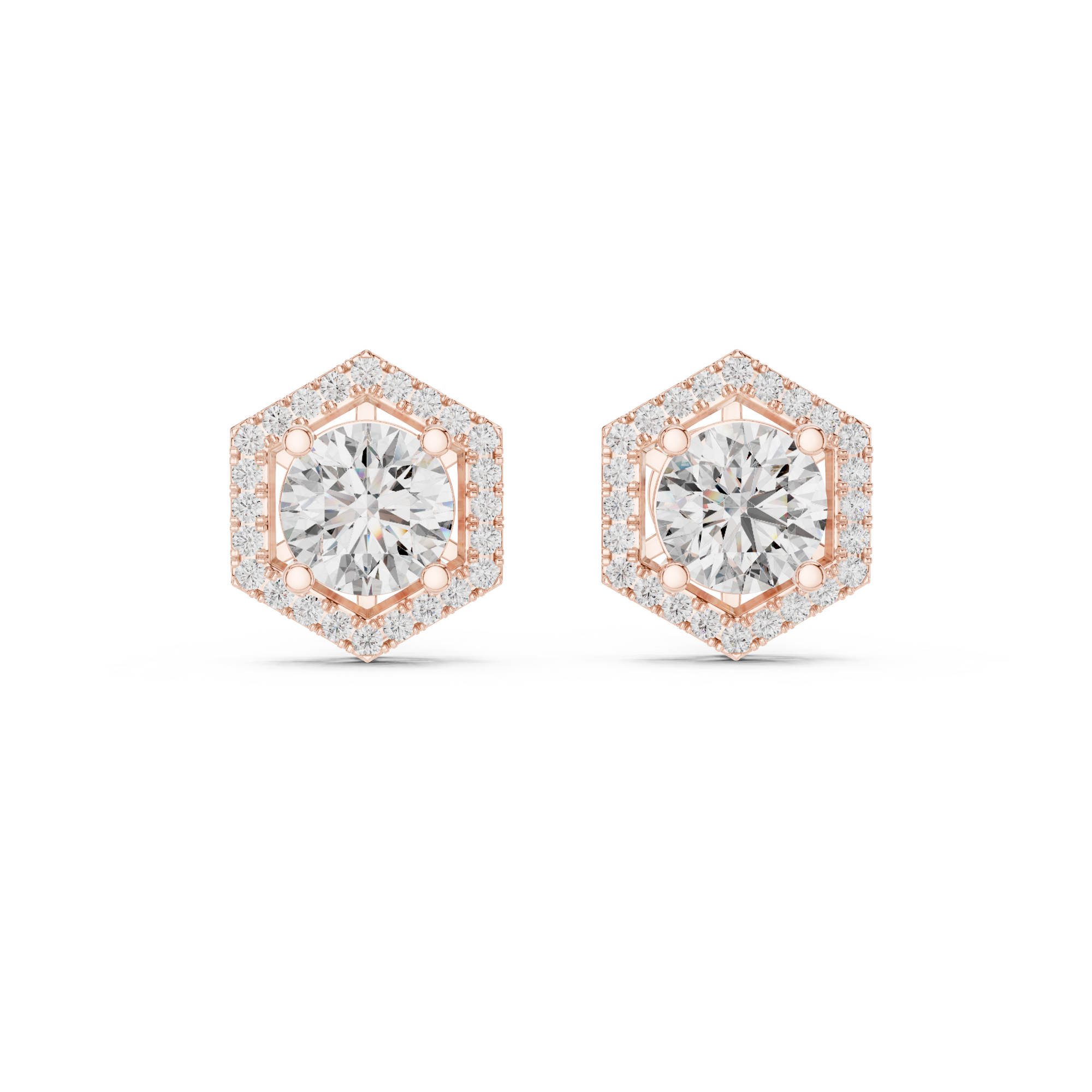 Hexagon Lab Grown Diamond Stud