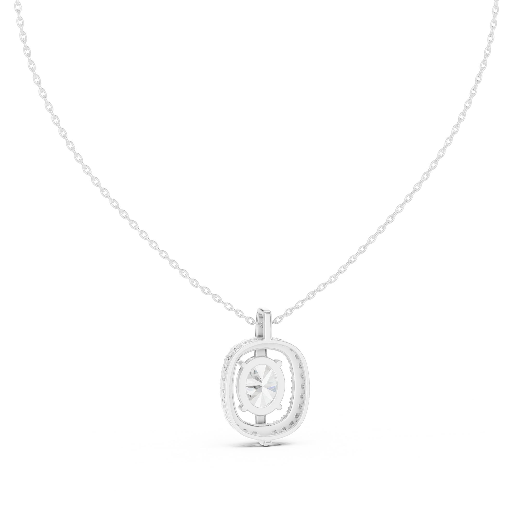 Classic Oval Lab Grown Diamond Solitaire Pendant