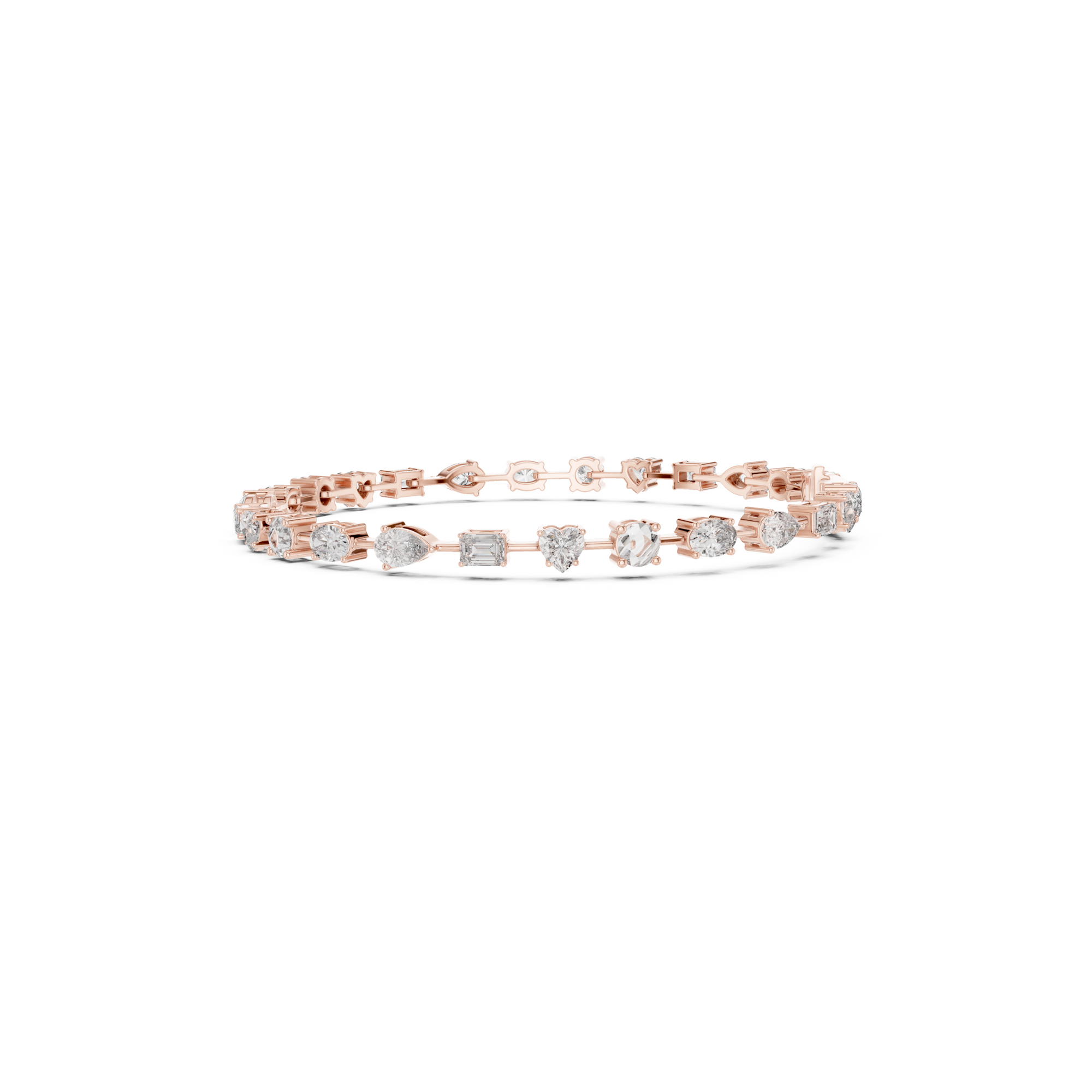 Multi-Shape Lab Grown Diamond Tennis Bracelet.