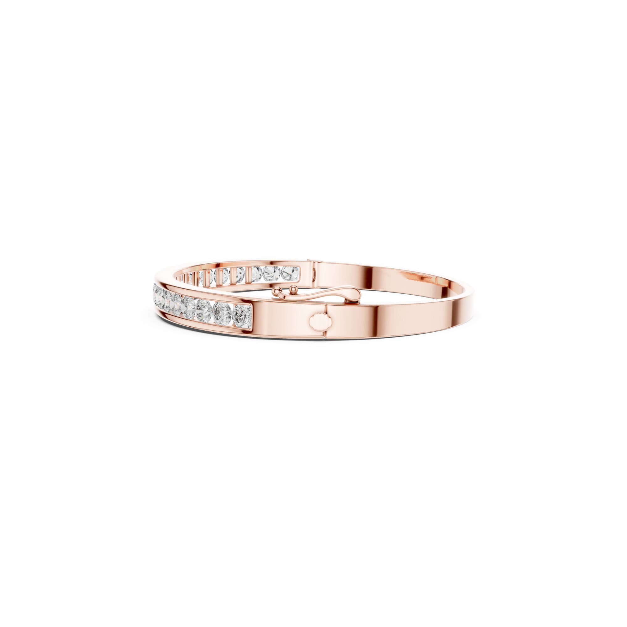 Channel-Set Lab Grown Diamond Bangle Bracelet