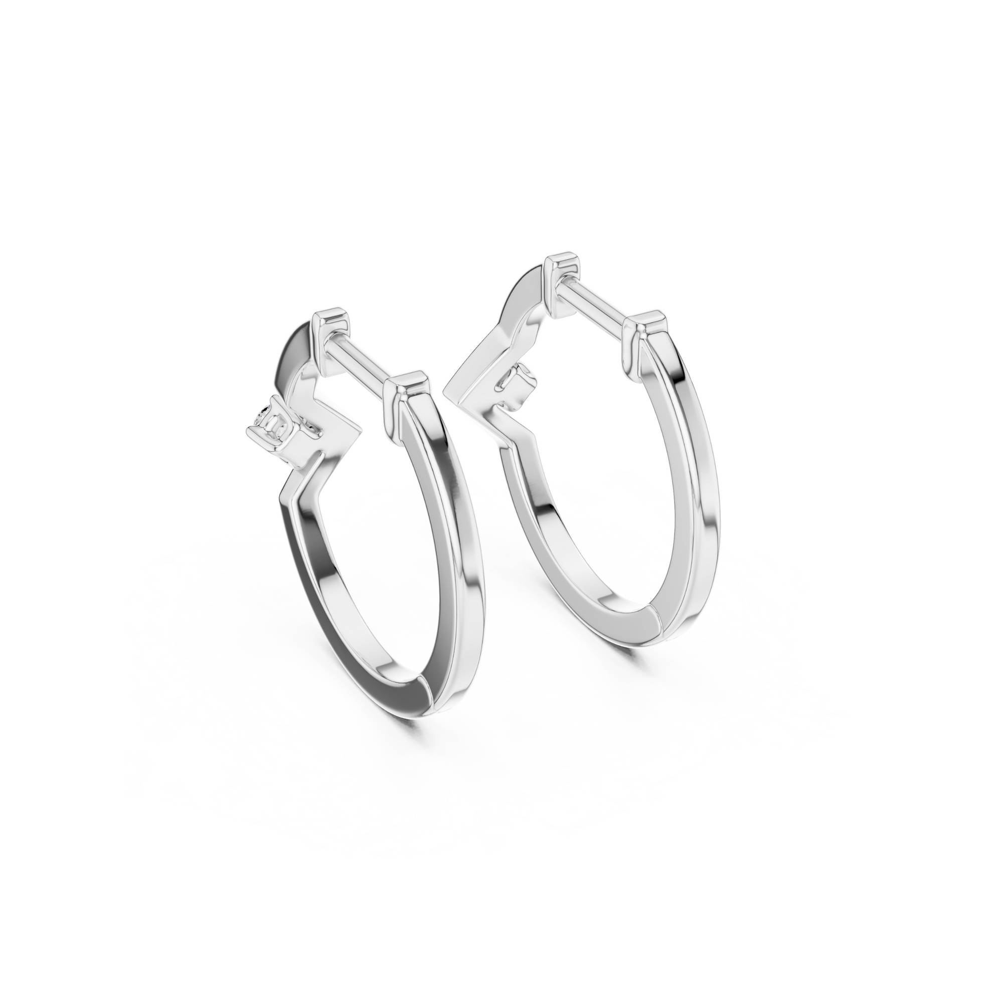 Chevron Lab Grown Diamond Hoop Earrings