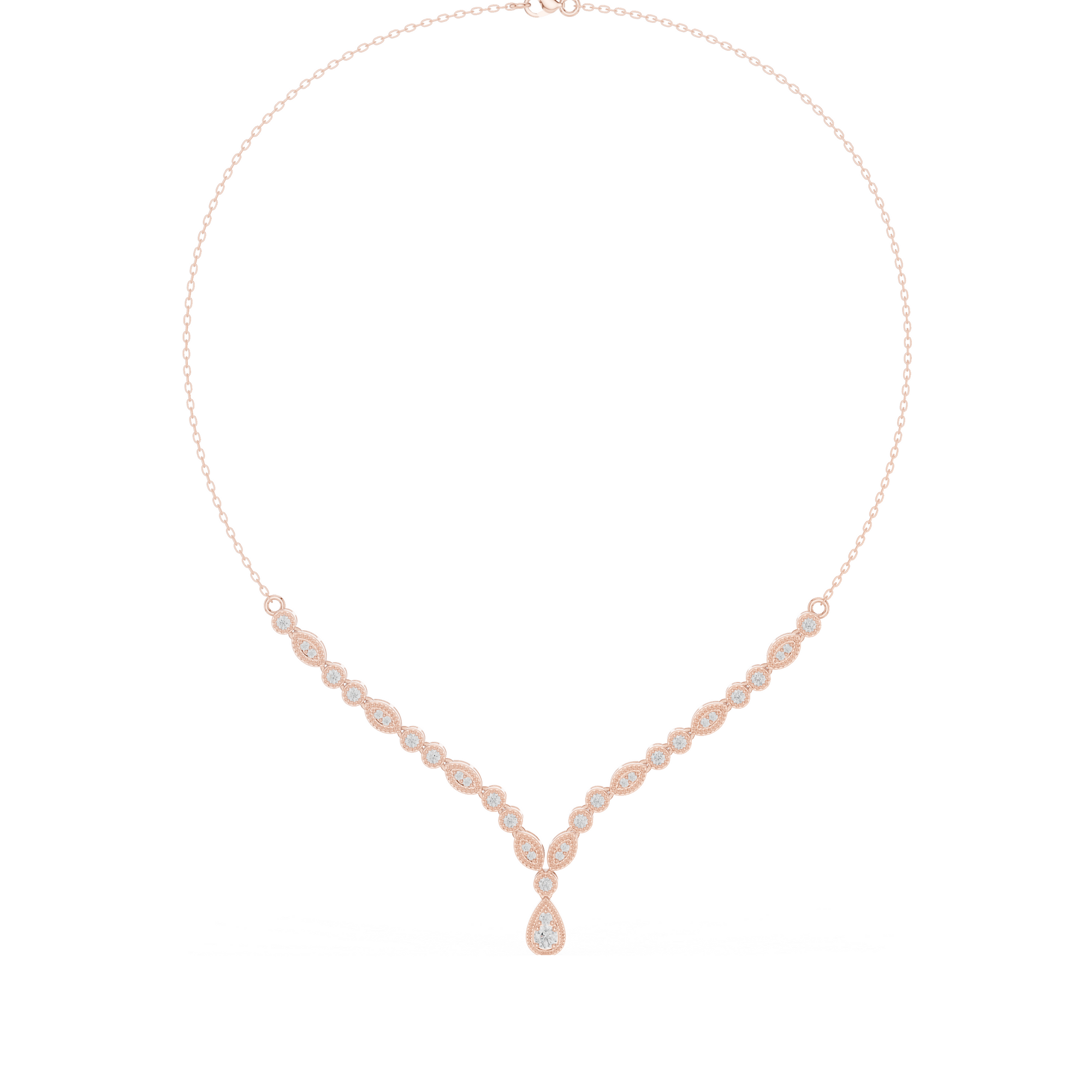 Elegant Lab Grown Diamond Drop Necklace