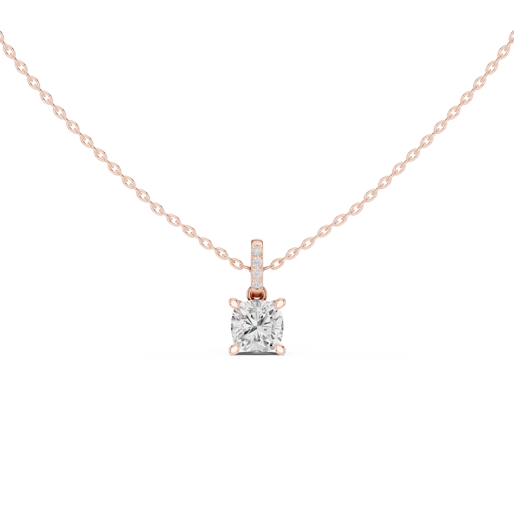 Cushion Cut Solitaire Diamond Pendant