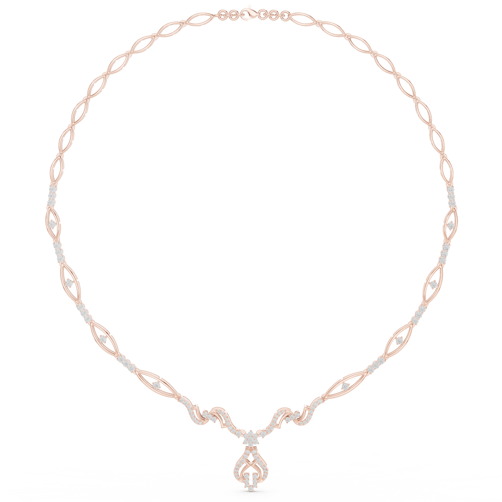 Intricate Vine Design Lab Grown Diamond Necklace