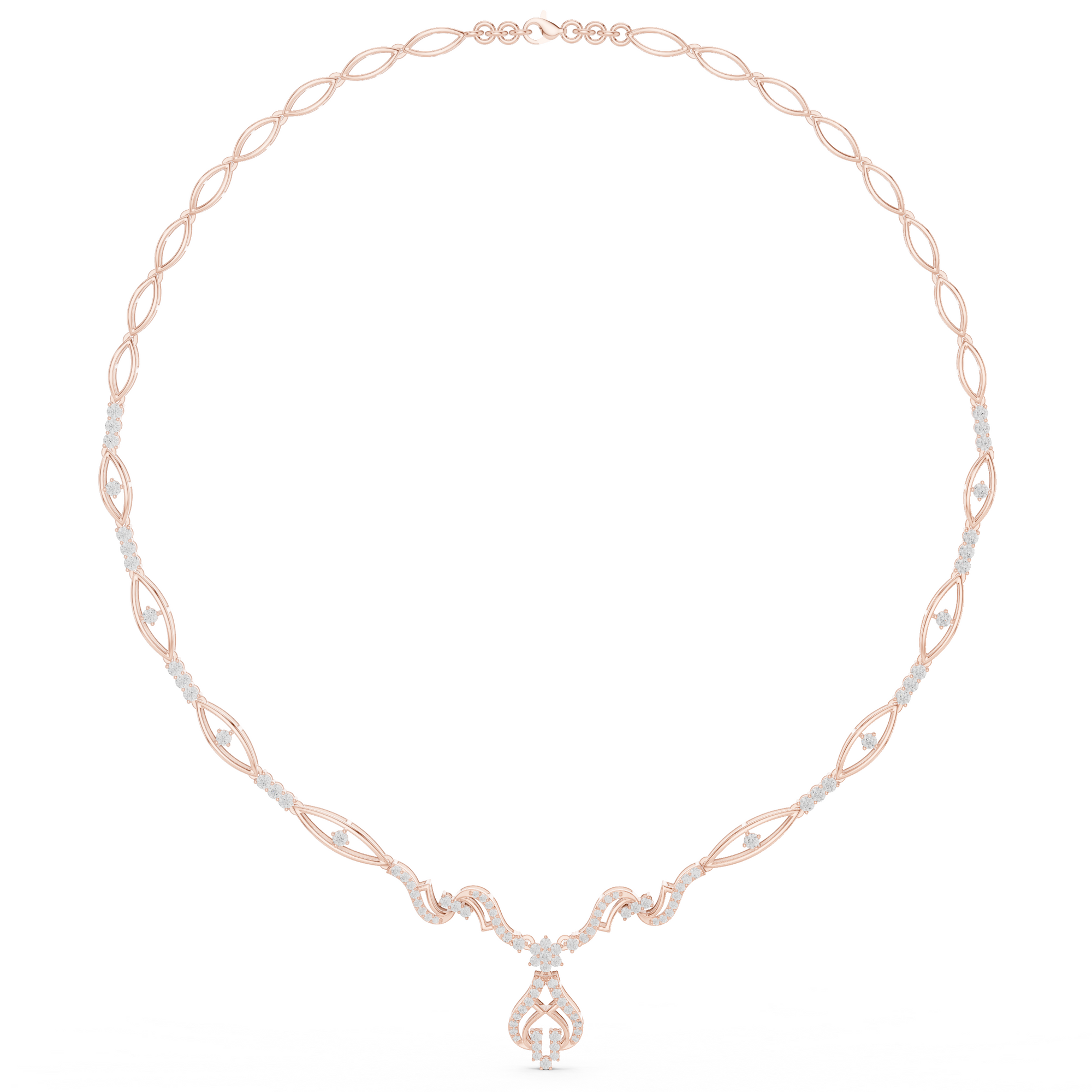 Intricate Vine Design Lab Grown Diamond Necklace