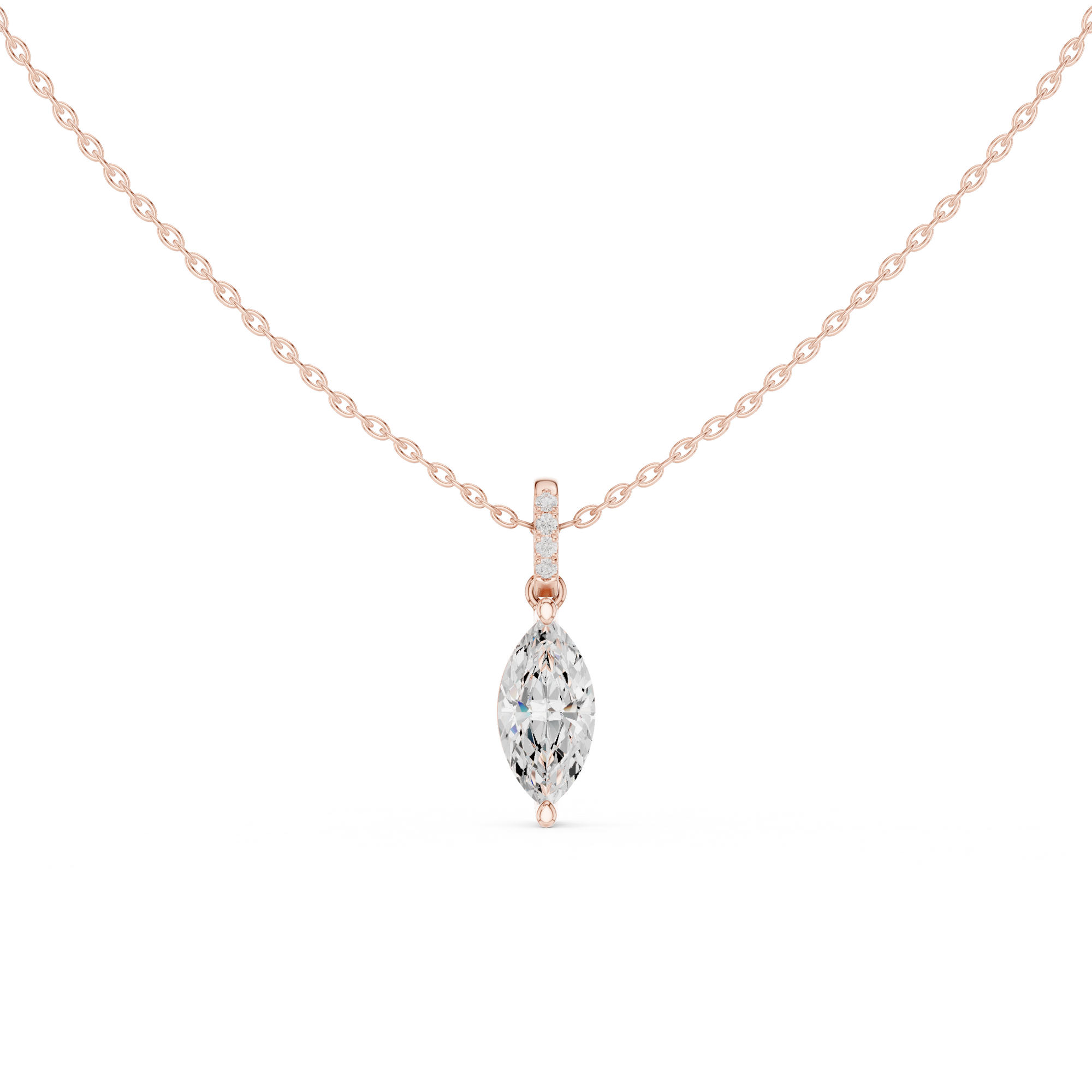 Marquise Cut Solitaire Diamond Pendant
