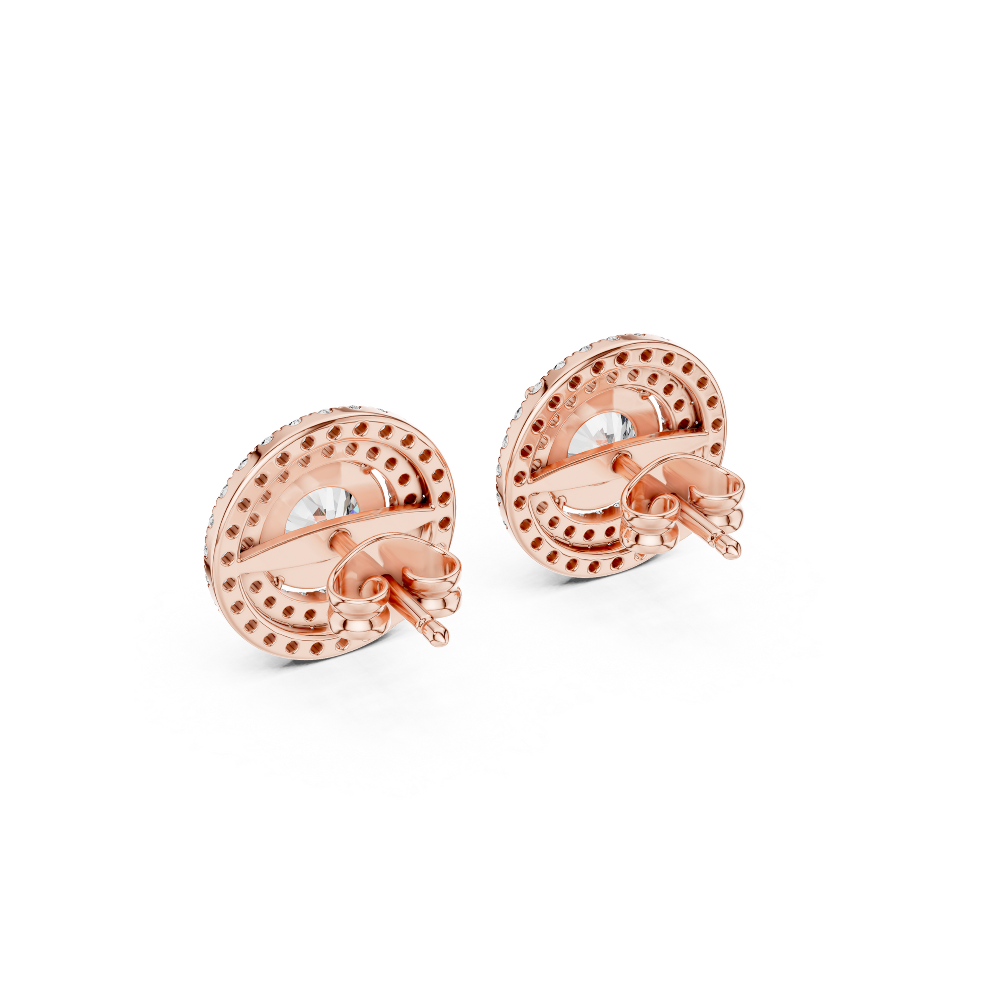 Double Halo Lab Grown Diamond Stud Earrings