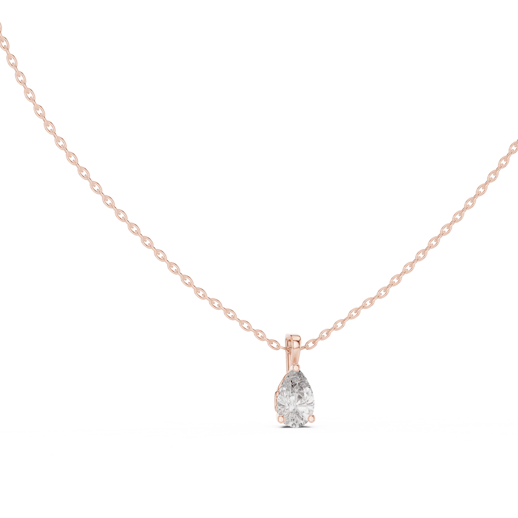 Pear Cut Solitaire Lab Grown Diamond Pendant