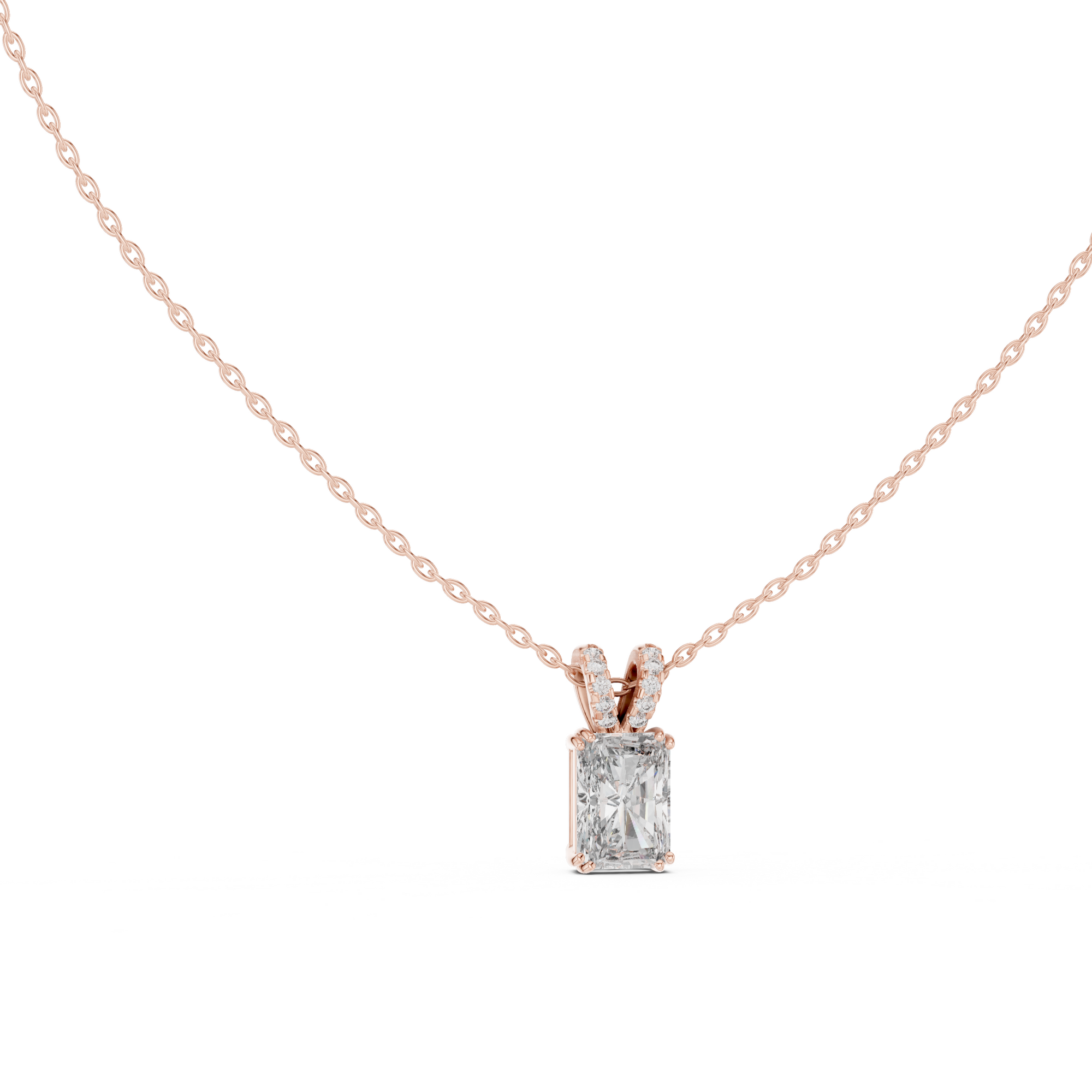 Radiant Cut Solitaire Lab Grown Diamond Pendant