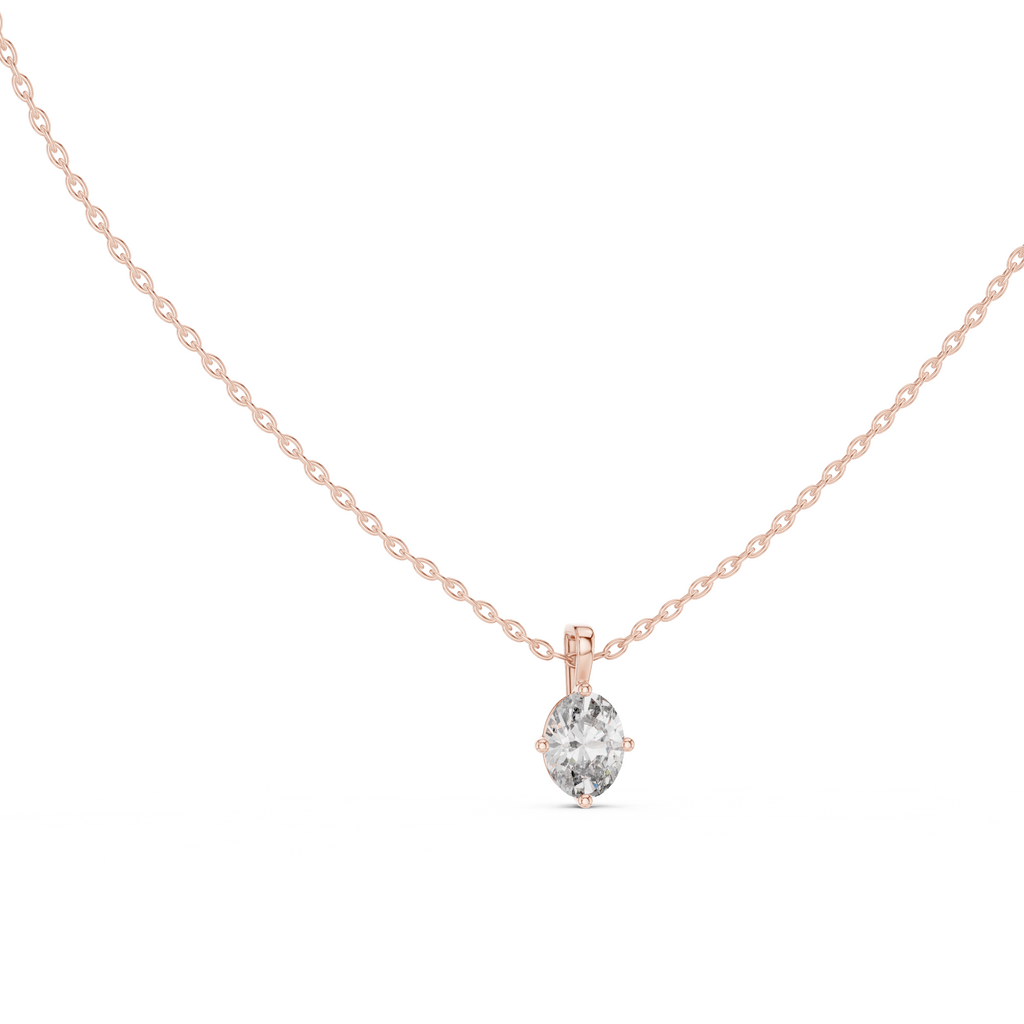 Oval Cut Solitaire Lab Grown Diamond Pendant